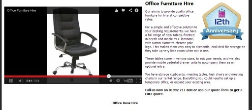 Office Furniture Hire Page Updated